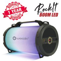 Woozik Rockit Boom LED Portable Bluetooth Speaker, Wireless Indoor Outdoor Boombox with FM Radio, AUX, USB, SD Card and MIC Support