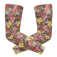 Fashion Sports Arm Supports Color Flower Camo Basketball Shooter Sleeves Sunscreen Cuff Stretched Fabric for Football, Volleyball, Baseball Protection, Youth & Adult Sizes(1 Pair)