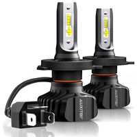 AUXITO H4 9003 LED Headlight Bulb Fanless 9000 Lumens Adjustable Beam 6500K Xenon White High Low Beam HB2 Conversion Kit Pack of 2