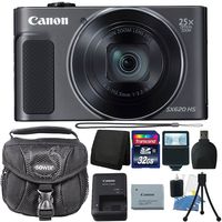 Canon PowerShot SX620 HS 20.2MP 25X Zoom WiFi Digital Camera + 32GB Memory Card + Wallet + Reader + Slave Flash + Case + 3pc Cleaning Kit + Small Tripod