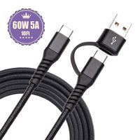 USB Type-C 10ft USB-C to C Cable QC & PD 2-in-1 SMALLElectric USB Type C Fast Charger Cord Compatible with MacBook iPad Pro Case,Google Pixel XL,Nintendo Switch,Nexus,Samsung Galaxy S9 Note S8 Plus.