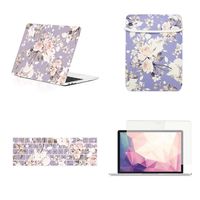 TOP CASE MacBook Pro 13 inch Case 2019 2018 2017 2016 Release A2159 A1989 A1706 A1708, 4 in 1 Essential Bundle Graphics Hard Case, Keyboard Cover, Screen Protector, Sleeve - Victorian Purple