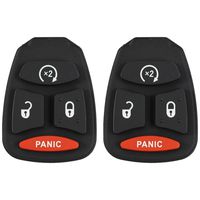 qualitykeylessplus Two Replacement 4 Button KOB Remote Start Rubber Pads for Chrysler Dodge Jeep with Free KEYTAG