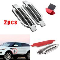 CHAMPLED New 2pcs Side Body Marker Fender Air Wing Silver Vent Trim Cover Chrome for All The Car for All The Car for Honda Infiniti KIA HYNDAI Dacia Daewoo