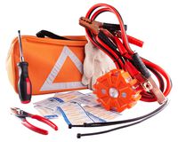 NoOne Car Safety Kit, Multi Functional Roadside Assistance Emergency Kits- First Aid Kit, Jumper Cables, LED Warning Light, Orange Strong Bag, Work Gloves, Tools
