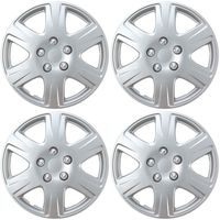 BDK KT-993-15 Silver HK993 15" Hubcaps Wheel Covers for Toyota Corolla (15 inch) - Four (4) Pieces Corrosion-Free & Sturdy - Full Heat & Impact Resistant Grade - OEM Replacement, 4 Pack