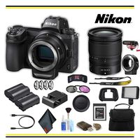 Nikon Z7 Mirrorless Digital Camera with 24-70mm Lens and FTZ Adapter Kit (FTZKIT) Advanced Bundle W/Bag, Extra Battery, LED Light, Mic, Filters and More- (International Model)