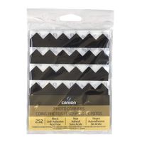 Canson Self Adhesive Photo Corners, Peel-Off Archival Quality, Black, 252-Pack (100510395)