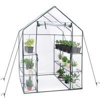 TOOCA Mini Greenhouse 12 Sturdy Shelves 56'' X 56'' X 77'' Portable Walk-in Plants Greenhouse for Indoor/Outdoor Gardens, Patios, Backyards, for Growing Seeds, Young Plants, with Roll Up Zipper Door