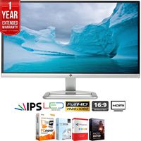 HP T3M84AA#ABA 25er 25-in IPS LED Backlit Monitor 1920 x 1080 Bundle with Elite Suite 18 Standard Editing Software Bundle and 1 Year Extended Warranty