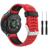 MoKo Garmin Forerunner 235 Watch Band, Soft Silicone Replacement Watch Band for Garmin Forerunner 235/235 Lite / 220/230 / 620/630 / 735XT - Red & Black