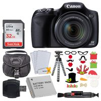 Canon SX530 HS PowerShot Digital Camera with 50x Optical Zoom & Built-in Wi-Fi (Black) + 32GB Memory Card + Camera Case + NB6L Replacement Battery + Flexible Tripod + Photo Props Holiday Package