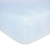 Burt's Bees Baby - Fitted Crib Sheet, Boys & Unisex 100% Organic Cotton Crib Sheet For Standard Crib and Toddler Mattresses (Sky Blue Thin Stripes)