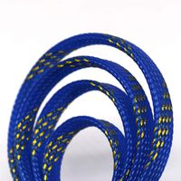 30ft PET Expandable Sleeving Flexo Wire Cable Sleeve (1/6" Gold&Blue 30ft)