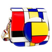 QUEEN3C De Stijl Mini 9 Camera Case Bag with Adjustable Strap for Fujifilm Instax Mini 9 Mini 8 Mini 8+ Instant Camera. (De Stijl)