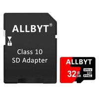 ALLBYT Micro SD Card 32GB Class 10 Micro SD Card with Adapter, TF Memory Card Compatible Smartphone, Tablets, DSLR and HD Camcorder (Black/Red)