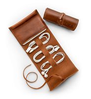 GiftTree Personalized Leather Cord Organizer | Monogramed Portable Accessory Storage Case for Hard Drive, Cords, Cables, Chargers for Graduation, New Job, Travel, Christmas and Holidays
