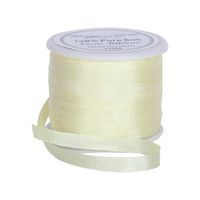 Threadart 100% Pure Silk Ribbon - 4mm Lemon Yellow - No. 655-3 Sizes - 50 Colors
