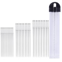 30 Large-Eye Hand Sewing Needles,3 Sizes Large-Eye Stitching Needles Crochet Cross Stitch Weaving Sewing Tools with Sewing Bottle
