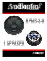 Audiopipe APMB-8-B 8" Speaker Midbass 500W 8 ohm Cast Basket