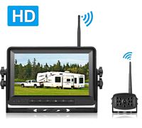 Aceeken RV Wireless Backup Camera with 7" LCD Kit for RVs,Trailers,Trucks,Vans High Speed Observation or Backup Use Waterproof Camera Image Flip IR Night Vision Backup Guidelines can be Turned ON/Off
