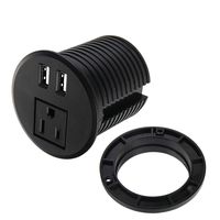 Desktop Power Grommet,2.35in Hole Table Power Grommet Outlet with 2 USB Charging Ports,6.5ft Extension Cord Desk Power Strip for Computer,Table, Kitchen, Office,Home,Hotel and More