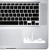 StickAny Palm Series Paris Skyline 2 Sticker for MacBook Pro, Chromebook, and Laptops (White)