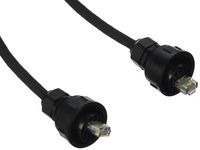 Hubbell HI615EE HI-IMPACT Series Patch Cord, CAT6, HI-IMPACT RJ45 to HI-IMPACT RJ45, 15' Long, Black