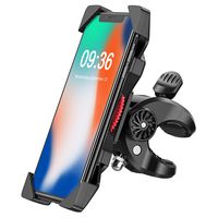 Bovon Bike Phone Mount, Stable Four Clamps Adjustable Motorcycle Phone Mount Bicycle Bike Phone Holder for iPhone XR/X/XS MAX/8/7 Plus, Samsung Galaxy S10/S10 e/S10 Plus/S9 Plus/Note 10/Note 9