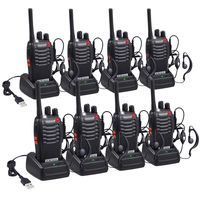 Proster Rechargeable Walkie Talkies Kids 16 Channel Two Way Radios with USB Charger Earpiece Mic Walky Talky 2-Way Radio Transceiver Long Range 4 Pair