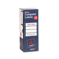 Avery 4013 Pin Fed Labels, 1 Across, 15/16-Inch x3-1/2-Inch, 5000/BX, White
