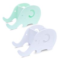 homEdge Cell Phone Stand, Set of 2 Elephant Phone Tablet Desk Pen Pencil Bracket Holder, Desk Decoration Organizer-Green+White