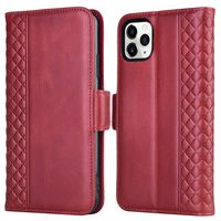 Tianniuke iPhone 11 Pro Max Case, Genuine Leather Flip Case with RFID Blocking and Kickstand Card Holder Wallet Case for iPhone 11 Pro Max 6.5-inch (Red)