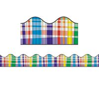 Bordette Scalloped Perfectly Plaid Decorative Border, 2-1/4 Inches x 25 Feet