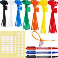 Zhanmai Zip Ties Nylon Cable Ties Marker Ties, Self-locking Cord Power Making Label Mark Tags, 7 Colors (210 Pieces, 4/6/7.9 Inch)