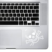 StickAny Palm Series Skull Sideways Sticker for MacBook Pro, Chromebook, and Laptops (White)