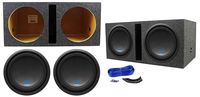 2 Alpine S-W12D4 12" 1800w Car Audio Subwoofers+Vented Sub Box Enclosure SW12D4