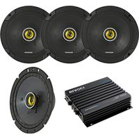 Car Speaker with Amplifier Set - 4 Kicker 43CSC674 6-3/4 Inch 2-Way Car Stereo Speakers + Enrock EKMB500ABT 400W 4-Channel Bluetooth Car/Marine Amplifier