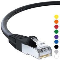 InstallerParts Ethernet Cable CAT6 Cable Shielded (SSTP/SFTP) Booted 25 FT - Black - Professional Series - 10Gigabit/Sec Network/High Speed Internet Cable, 550MHZ