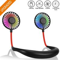 Cevapro Portable Fan Hand Free Mini Fan with Neck Hanging Design USB Battery Rechargeable Personal Desk Fan with Strong Airflow 2 Wind Head for Travel Outdoor Office Home Sports