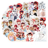 Cells at Work! Waterproof Laptop Stickers Waterproof Skateboard Snowboard Car Bicycle Luggage Decal 50pcs Pack (Cells at Work!)