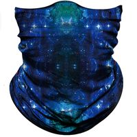 Obacle Seamless Bandana for Rave Face Mask Dust Wind UV Sun Protection Neck Gaiter Tube Mask Headwear Bandana for Women Men Festival Party Motorcycle Riding Outdoor (Starry Sky Deep Blue Green 03)