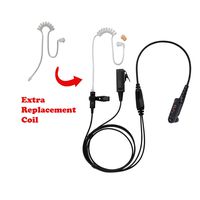 BOMMEOW BCT22RT-H6 2-Wire Clear Coil Surveillance Kit Earphone for Hytera with Extra Replacement Coil