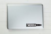 50 Caliber Bullet 'Merica Vinyl Sticker Decal Pack of 3 (Black)
