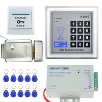 LIBO Full RFID Access Control System Kit Set Stand-Along Keypad with Metal Electric Lock DC12V 3A Power Supply Exit Button for Door Entry System