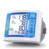 [2020 Model with Backlight] iProven Blood Pressure Cuff Wrist - BP Monitor with Backlight and Large Screen - 60 Reading Memory and Batteries Included (Blue)
