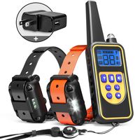 iSPECLE Dog Training Collar, Waterproof Rechargeable 2600ft Remote Dog Shock Collar with LED Light, Beep, Vibration, Shock for Medium/Large Breed 2 Electronic Collars, Neck Lanyard