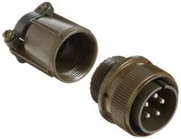 Amphenol Industrial MS3106E18-11P Circular Connector Pin, Environmental Resisting, Threaded Coupling, Solder Termination, Straight Plug, 18-11 Insert Arrangement, 18 Shell Size, 5 Contacts