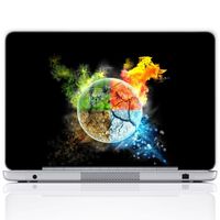 Meffort Inc 17 17.3 Inch Laptop Notebook Skin Sticker Cover Art Decal (Free Wrist pad) - Four Elements