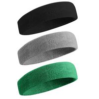 BEACE Sweatbands Sports Headband/Wristband for Men & Women - 3PCS / 6PCS Moisture Wicking Athletic Cotton Terry Cloth Sweatband for Tennis, Basketball, Running, Gym, Working Out